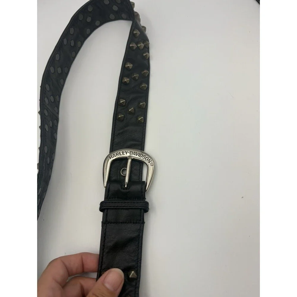 Vintage Harley Davidson Studded Leather Belt 41”